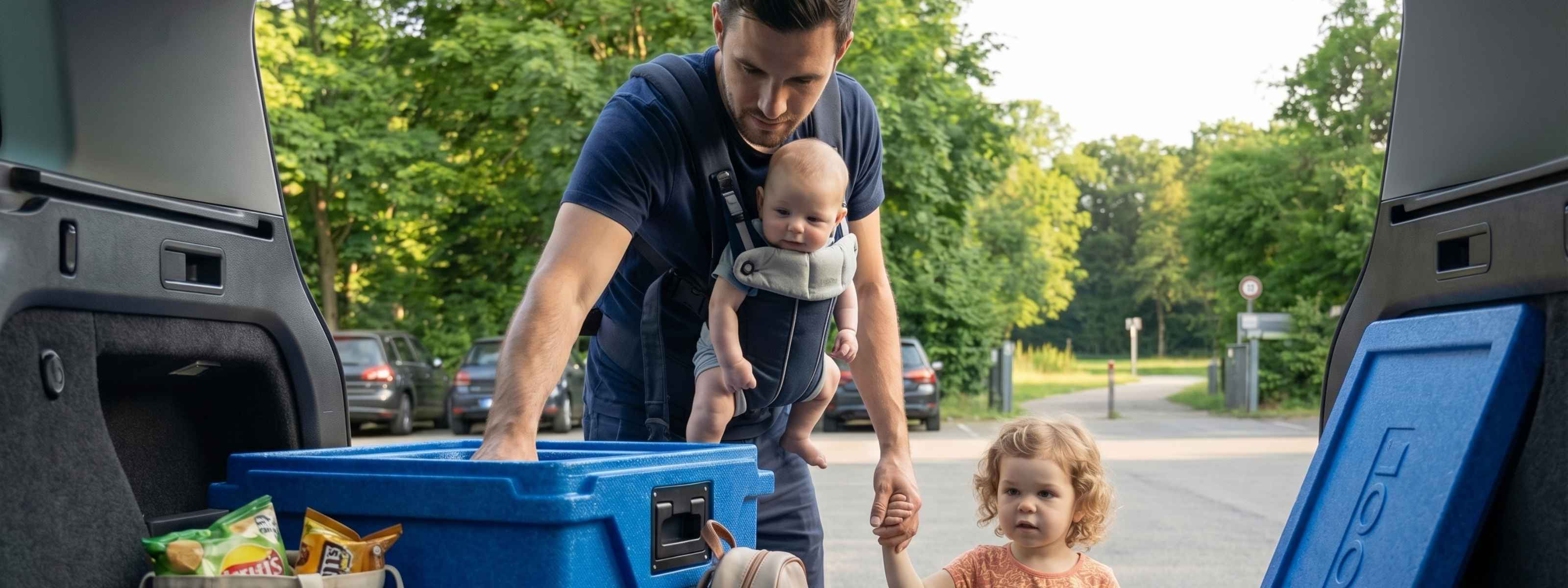 Wie Eltern Essen, Getränke und Snacks im Auto tagelang kühl halten – ohne Kabel, ohne Autobatterie